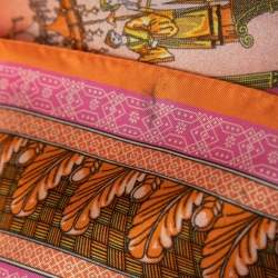 Pre Owned Versace Multicolor Printed Square Silk Scarf