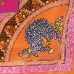 Pre Owned Versace Multicolor Printed Square Silk Scarf