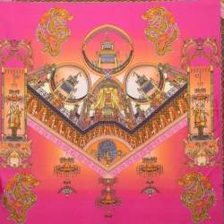Pre Owned Versace Multicolor Printed Square Silk Scarf