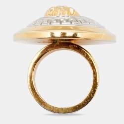 Versace Two Tone Vanitas Medusa Ring Size EU 52