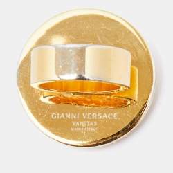 Versace Two Tone Vanitas Medusa Ring Size EU 52