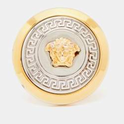 Versace Two Tone Vanitas Medusa Ring Size EU 52