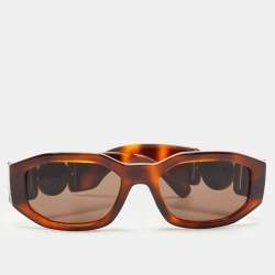 Versace Brown Medusa Rectangular Sunglasses