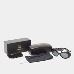 Versace Black Medusa Crystals Embellished Oval Sunglasses
