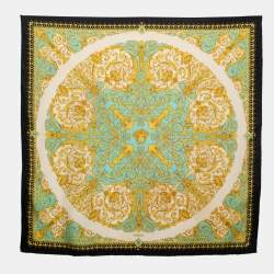 Versace Multicolor Baroque Print Silk Scarf