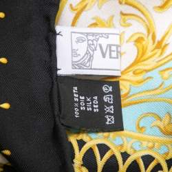 Versace Multicolor Baroque Print Silk Scarf