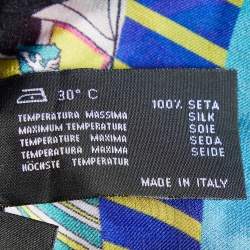 Pre Owned Versace Multicolor Ship Printed Silk Square Scarf 