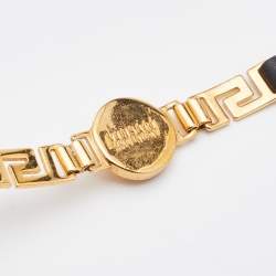 Versace Medusa Leather Gold Tone Bracelet