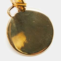 مملوكة مسبقًا Versace Gold Tone Crystal La Medusa Greca Chain Necklace