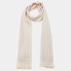 Pre Owned Versace Cream Wool Jacquard Stole