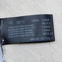 Pre Owned Versace Cream Wool Jacquard Stole