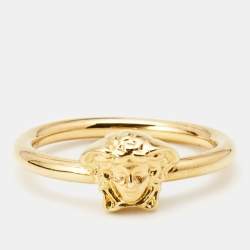 Pre Owned Versace  Medusa Gold Tone  Ring Size 63