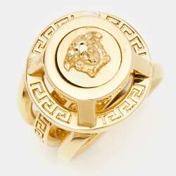 Versace Medusa Gold Tone Ring Size 53