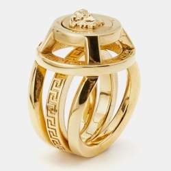 Versace Medusa Gold Tone Ring Size 53