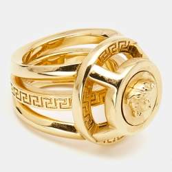 Versace Medusa Gold Tone Ring Size 53