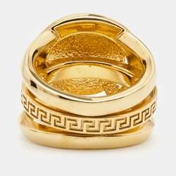 Versace Medusa Gold Tone Ring Size 53