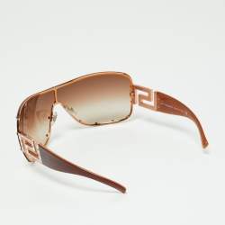 Versace Bronze Tone/Brown Gradient 2084-B Crystal Studded Shield Sunglasses