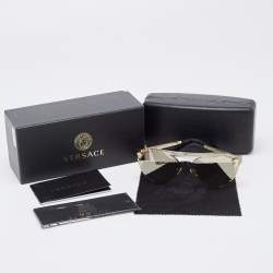 Versace Gold/Black Mirrored MOD 2161-B Medussa Crystals Sunglasses