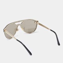 Versace Gold/Black Mirrored MOD 2161-B Medussa Crystals Sunglasses