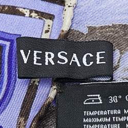 Versace Purple Animal & Baroque Print Silk Scarf