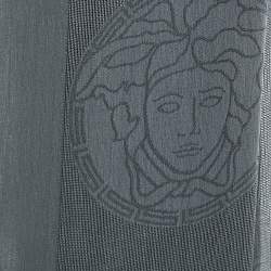 Versace Grey Medusa Patterned Silk & Viscose Scarf
