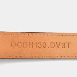 Pre Owned Versace Black Leather Metal Logo Buckle Belt 90CM