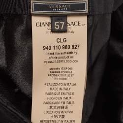 Pre Owned Versace Tribute Black Leather Medusa Medalion Baseball Cap Size 57