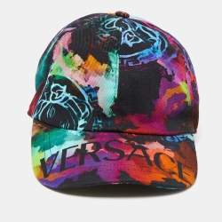 Versace Multicolor Logo Print Cotton Baseball Cap Size 58