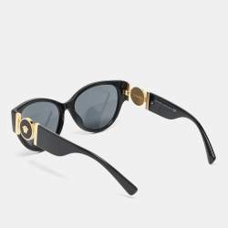 Pre Owned Versace Black 4368 Medusa Medallion Cat Eye Sunglasses
