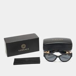 Pre Owned Versace Black 4368 Medusa Medallion Cat Eye Sunglasses