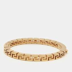 Versace Meander Gold Tone Bangle Bracelet