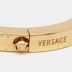 Versace Meander Gold Tone Bangle Bracelet