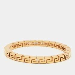 Versace Meander Gold Tone Bangle Bracelet