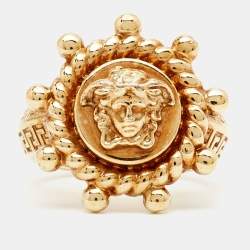Versace Medusa Gold Tone Ring Size 55