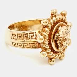 Versace Medusa Gold Tone Ring Size 55