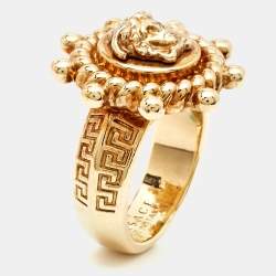 Versace Medusa Gold Tone Ring Size 55