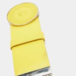 Versace Yellow Leather and Chainlink Medussa Round Belt 75CM