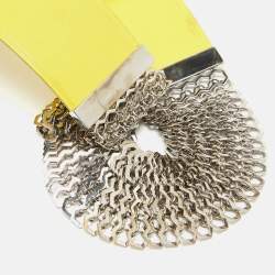 Versace Yellow Leather and Chainlink Medussa Round Belt 75CM