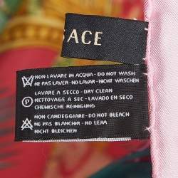Pre Owned Versace Pink Melany Lamour Aloha Print Silk Scarf