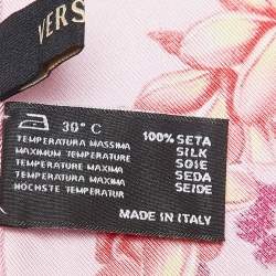 Pre Owned Versace Pink Melany Lamour Aloha Print Silk Scarf