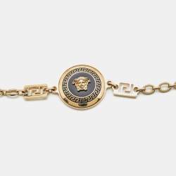 Versace Medusa Enamel Gold Tone Chain Belt