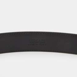 Versace Black Leather Medussa Buckle Belt 90CM