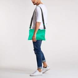 Versace Green Nylon and Leather Medusa Crossbody Bag