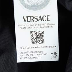 Pre Owned Versace Black Printed Cuff Cotton Long Sleeve Shirt S