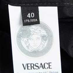 Pre Owned Versace Black Printed Cuff Cotton Long Sleeve Shirt S