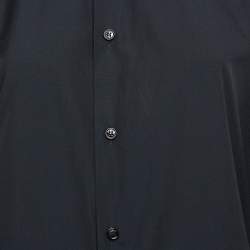 Pre Owned Versace Black Printed Cuff Cotton Long Sleeve Shirt S