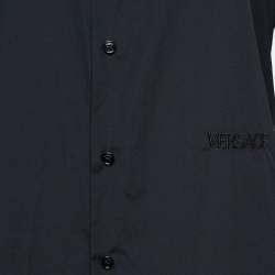 Pre Owned Versace Black Printed Cuff Cotton Long Sleeve Shirt S
