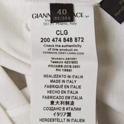 Pre Owned Versace White Logo Print Cotton T-Shirt S
