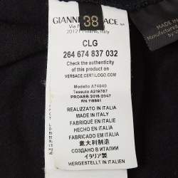 Pre Owned Versace Black Logo Print Cotton Jersey Tank Top S