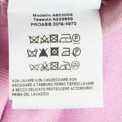 Pre Owned Versace Pink Monogram Print Cotton Jogger Pants S